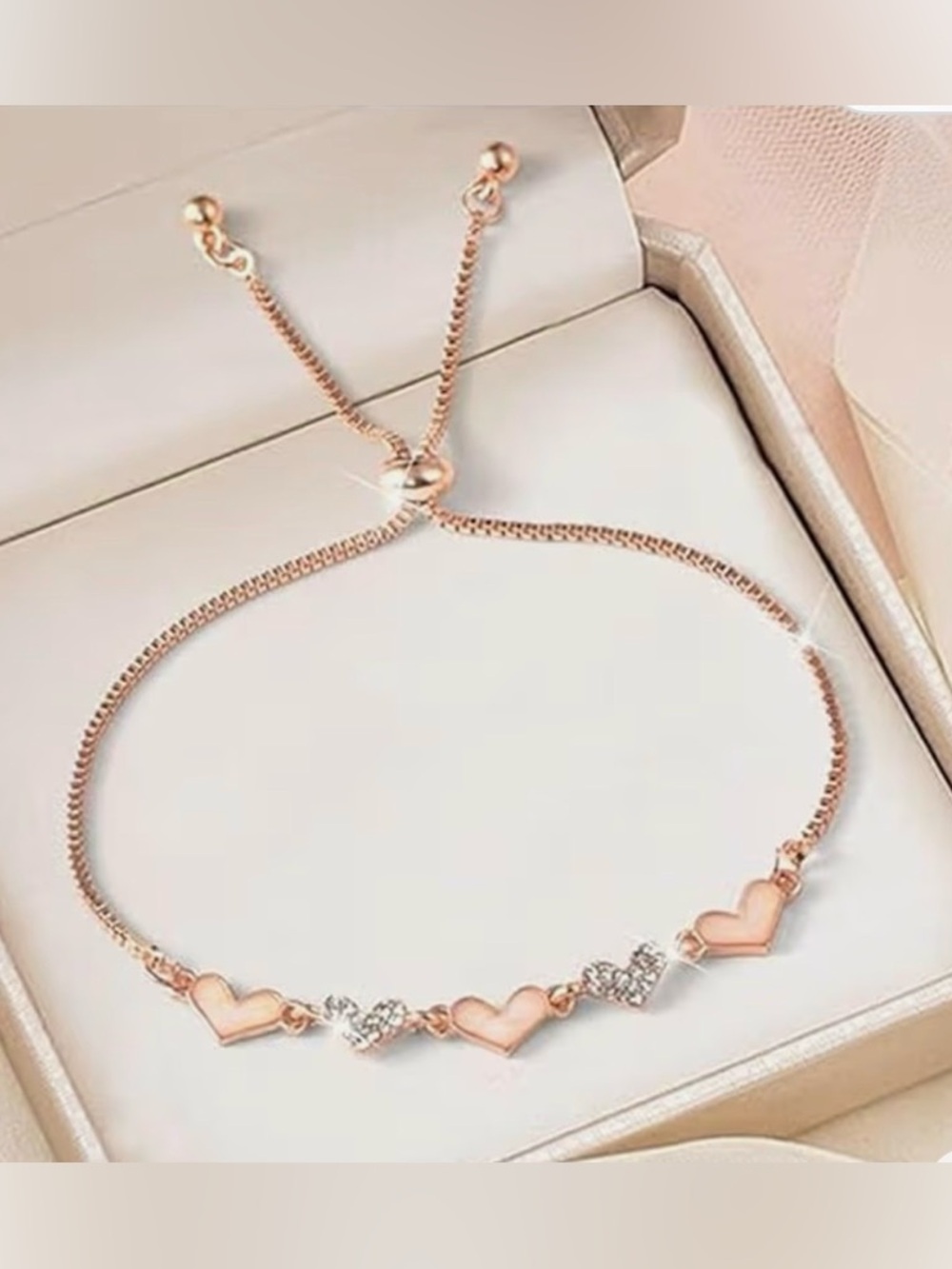 Rose Gold Bolo Heart Bracelet